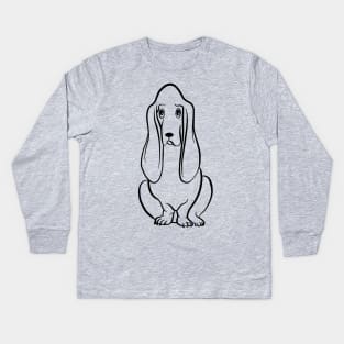 Serious Basset Hound Kids Long Sleeve T-Shirt